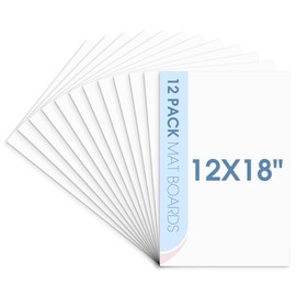 Space Art Deco, Pack of 12 12x18 Uncut White Mat Boards, Acid Free Matte Backing Boards for Pictures, Prints, Frames, Arts