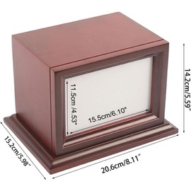 Wooden Pet Memorial Keepsake Urns, Photo Box Pet Cremation Urn，Cremation Urns for Dogs Ashes，Cat Urn，Loss Pet Sympathy Remembrance Gift (Extra-Large)