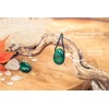 Lebensquelle Plus Malachite Drop Pendant, Drilled Tumbled Stone Pendant with