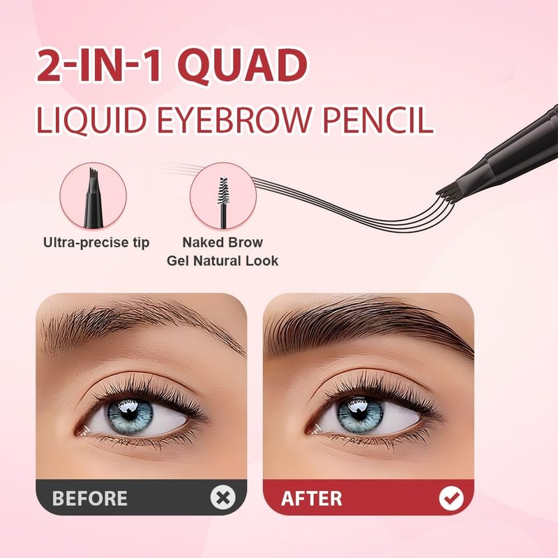Lápiz de cejas 2 en 1 con gel 3D Micro