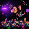APUXXJUPA Neon Paper Plates - Glow in The Dark Party