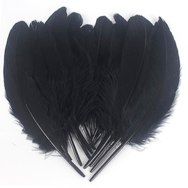 chaojukj 15-20cm 50 PCS Black Feathers Natural Goose Feathers for DIY Wedding Decorations Angel Wings & Fairy Crafts
