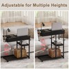 ChooChoo End Table Adjustable Height, Mobile Laptop C Shaped Rolling