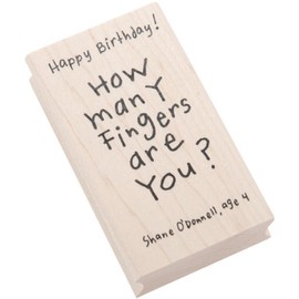 Inkadinkado Mounted Rubber Stamp LL-How Many Fingers? 3"X1.75"