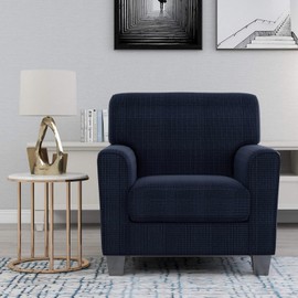 ZNSAYOTX 2 Piece Chair Covers for Living Room with Arms Anti Slip Stretch Arm Chair Slipcovers Sofa Armchair Slipcover Machine Washable Furniture Protector (Navy, Small)