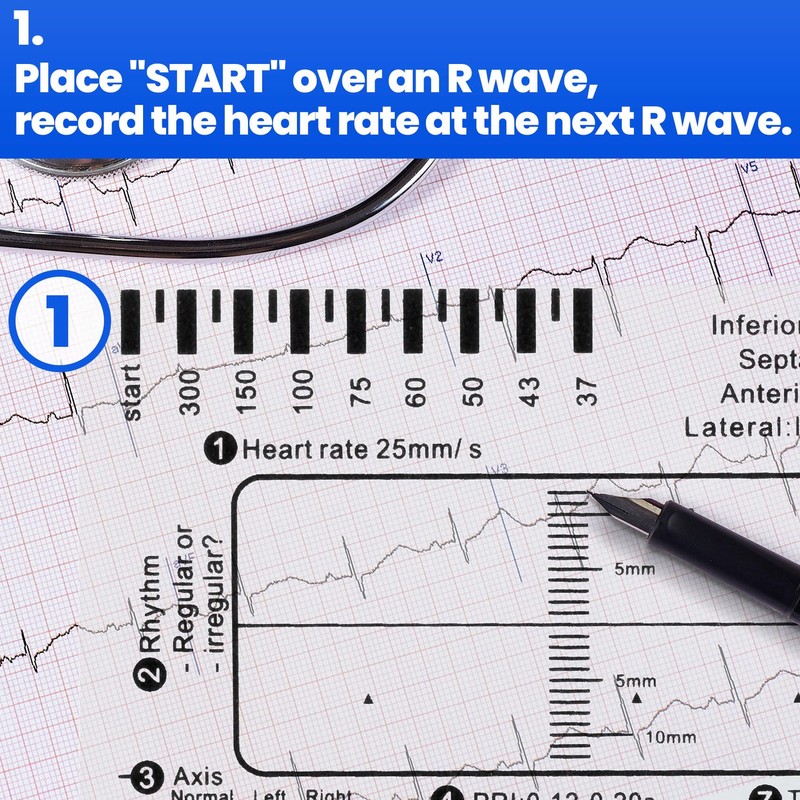 BEIQIYA 3pcs ECG 7 Step Ruler, Transparent EKG Calipers Ruler,