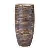 Elements 5.12x5.12x10.83 Inch Black and Gold Textured Ceramic Vase
