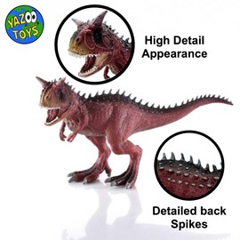 Yazoo Toys Jurassic Carnotaurus Dinosaur Toy Figure, 8 Inch Size High Detail Simulation Birthday Gift Toy for Kids Jurassic Learning World