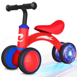 Colorful Lighting Baby Balance Bike Toys for 1 Year Old Boy Girl Gifts, 10-36 Month Toddler Balance Bike, No Pedal 4 Silence Wheels & Soft Seat First Riding on Toys, 1st Birthday Gifts