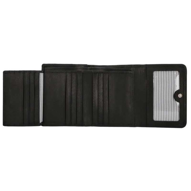 Gusti Marely Women's Leather Wallet, black, Retro