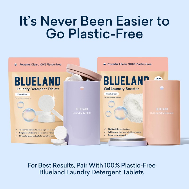 BLUELAND Oxi Laundry Booster Powder Refill 2-Pack, Fragrance Free &