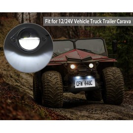 Justech 2pcs 3LEDs License Plate Light Number Plate Lights Waterproof Shock Resistant 12V 24V for Truck SUV Trailer Van, Trailers, RV, Trucks & Boats License Tags - Silver