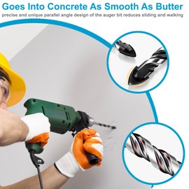 Ocasar 12Pcs Masonry Drill Bit Set and Concrete Drill Bit Set, Professional Masonry Drill Bits Set 1/8"-1/2" for Glass/Brick/Plastic/Cement/Wood/Tile/Concrete, Multi-Purpose Carbide Drill Bits Tip