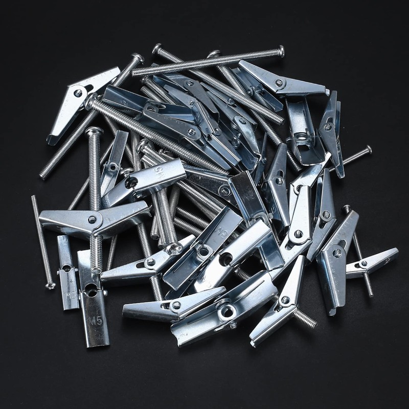 Pack of 34 Tilting Dowels, M3 M5 M6 Self-Drilling Plasterboard
