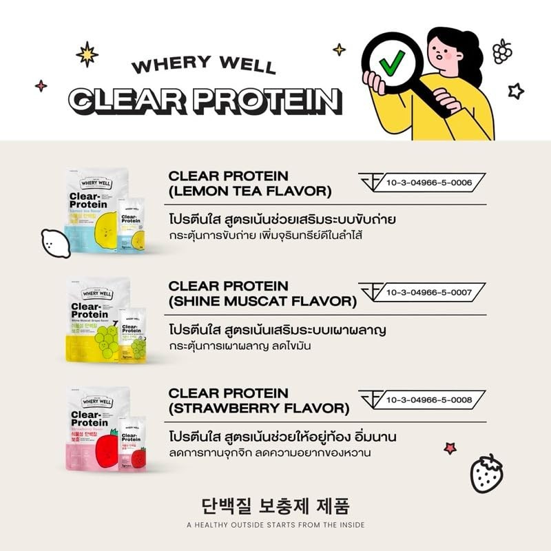 Generic Generic WHERY Well Clear Protein Strawberry 14g.x 30 sachets