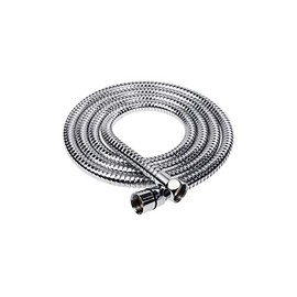 Aumix 1.75 Metres Long Replacement Shower Hose Standard Bore Stainless Steel Anti-Kink Double Lock Chrome Plated with 2 Washers