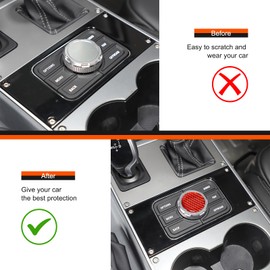 Hudiriy Car Central Multimedia Knob Cover Multimedia Controller Button Sticker Compatible with Ineos Grenadier 2020-2024 Center Console Interior Protector Accessories Decoration (Red)