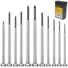 Hanpex Precision Screwdriver Set, 11 Pieces, Mini Flathead and Phillips, for Glasses, Watches, Electronics Repair