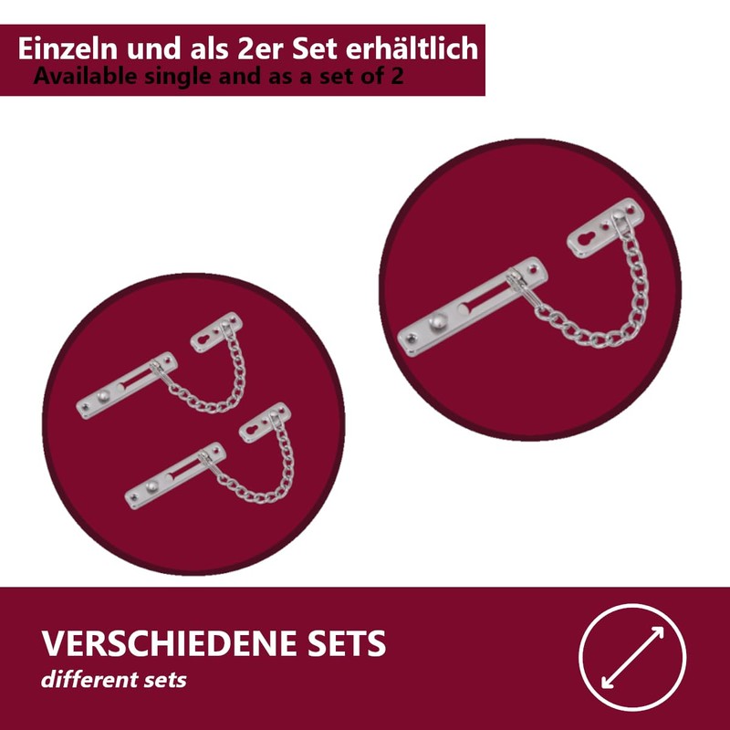 HOOZ Door Chain Stainless Steel Security Lock, Door Security Chain