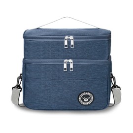 TUXUNQING Small Cool Bag, 9.6 L, Foldable Double Layer Cool Bag, Mini Cool Bag, Lunch Bag, Lunch Bag, Insulated for Work, Travel, Office, Picnic (Blue, M)