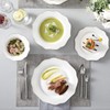 MALACASA Cream-White Plates and Bowls Sets with Gold Rim, Bone