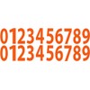 Orange Vinyl Numbers Stickers 0-9 (2 of Each Number, 20