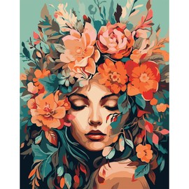 LAISLLA Paint by Numbers Adults, DIY Hand-Painted Oil Painting Kit for Beginners, Painting Set with 3 Brushes, Watercolour Paints, Easy Painting by Numbers, Children (Town 40 x 50 cm (Godess 02)