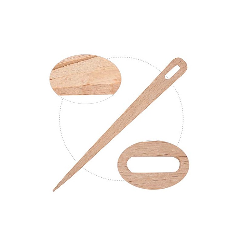 Ejoyous Agujas de tejer de madera, 5 piezas, ojos grandes,