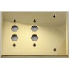 Unlacquered Polished Brass 3 Gang Combination Switch Plate - 2
