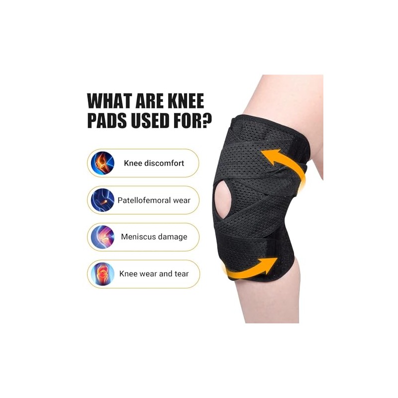 Knee Brace with Side Stabilizers, 1 PC Knee Compression Sleeve