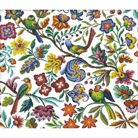 arione Cross Stitch Kits for Adults Beginners Pre Printed Stamped Cross Stitch Kit Embroidery Tapestry Kit Birds Twitter 59 x 55 cm.