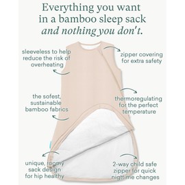 PurComfy Supersoft Sleep Sack 1.0 TOG, Premium Bamboo Viscose Toddler Sleeping Bag, 2-Way Safe Zipper Sleepsacks 2-4T (Blush)