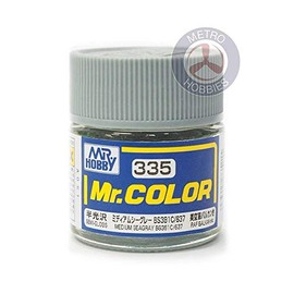 Gundam Mr. Color 335 - Medium Seagray BS381C 637 (Semi-Gloss / Aircraft) Paint 10ml. Bottle Hobby