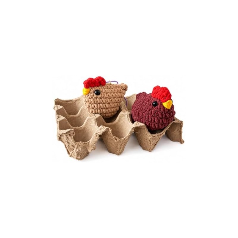 Genérico Pareja de Llaveros Gallinitas a Crochet - Amigurum Tejido