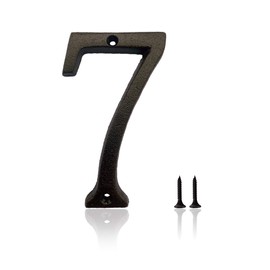 5.5 Inch House Numbers, Cast Iron House Numbers for Outside, Address Numbers for Houses, Farmhouse, Garage, Shop, Offices, Hotel, NUMBER 7