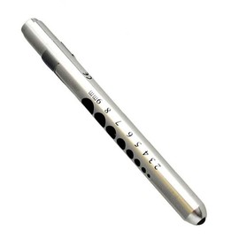 Diagnostic Medical Penlight Pen Torch Reusable LED Pen Light Medical Penlight with Pupil Gauge Flashlight Doctor Nurse EMT Emergency Torch Silver