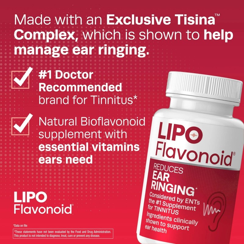Health Plus Lipo-Flavonoid plus Ear Health Supplement, 100 Caplets