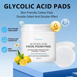 Glycolic Acid Pads - Ordinary Glycolic Acid Toner Pads - Exfoliating Face Pad with Salicylic Aci_d & Vitamin B5 - Cleansing Face Wipes For All Skin Types - Korean Exfoliating (50 Pad)