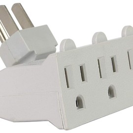 Globe Electric 46505 3-Outlet Lateral Swivel Grounded Wall Adapter Tap, White Finish