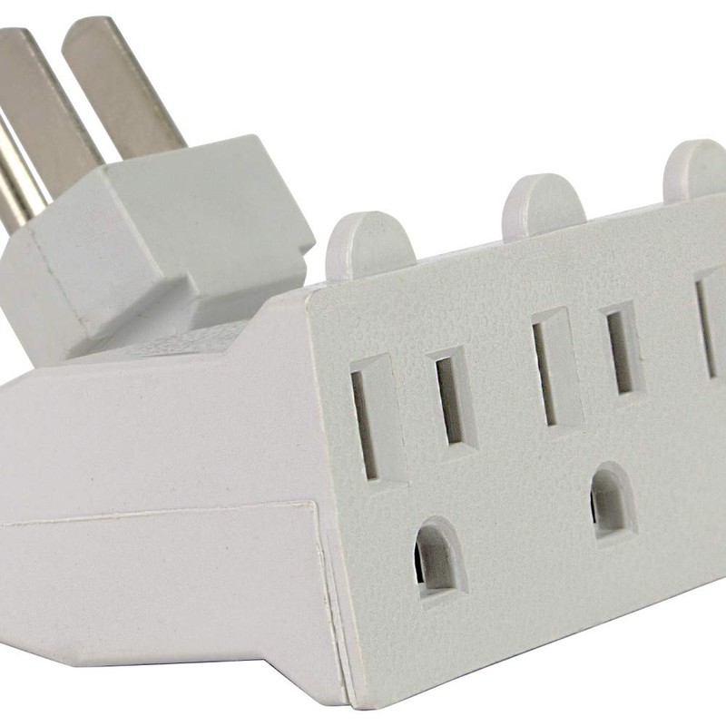 Globe Electric 46505 3-Outlet Lateral Swivel Grounded Wall Adapter Tap,