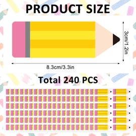 Whaline 240Pcs Pencils Name Tags Back to School Pencil Nameplate Stickers Classroom Bulletin Board Decoration Desk Name Label Stickers for First Day of School Party Office Wall Message Board Decor