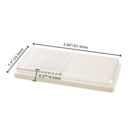 Bitray 2Pcs Rectangle Safety Reflector Light Self Adhesive Reflector for Truck,RVs,Trailer (White)