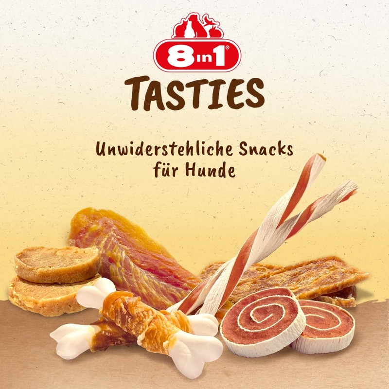 8in1 Tasties Chicken Fillets Hunde-Snack - getreidefreie Leckerlis aus köstlicher