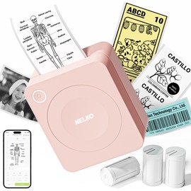 Nelko Sticker Printer, PM230 Print Pod Mini Bluetooth Portabel Sticker Maker with 3 Rolls Paper, Print Pods Mini Printer with Multiple Templates for Phone & Tablet，for School Office Home, Pink