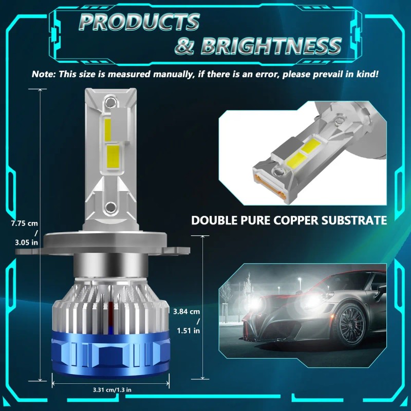 Kit De Luz Led Automotriz H4 H13 9004 9007 60000lm
