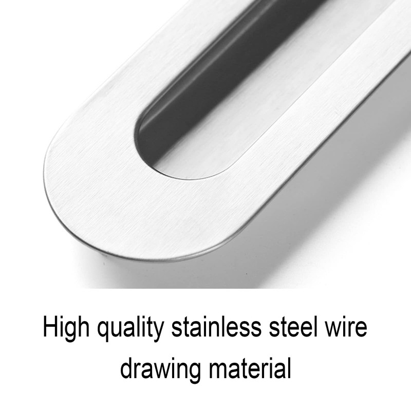 SyiXute 2 Pack Flush Pulls for Sliding Doors,Stainless Steel Ellipse