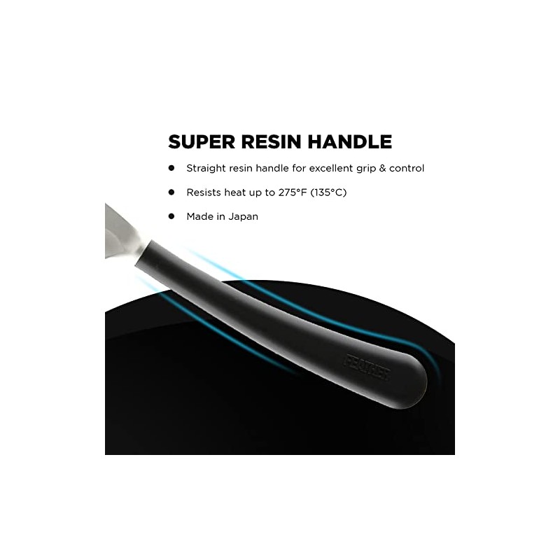 Feather SS Japanese Straight Razor, Black
