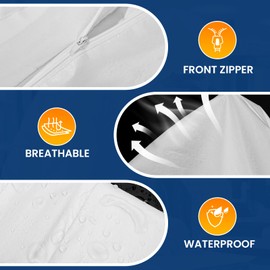 CAREGY Hazmat Suits2 Pack Disposable Protective Coveralls, Heavy Duty Full Body Painters Suit for Men & Women with Elastic Wrists, Ankles and Hood, Available in 4 sizes-X-Large