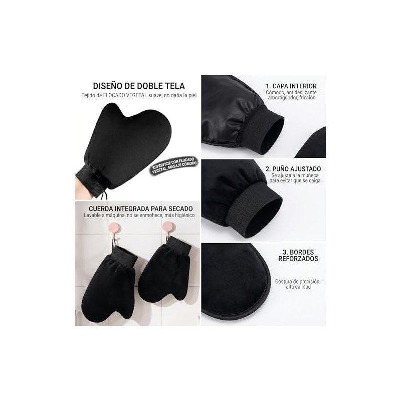 3 Guantes Aplicadores De Bronceado De Gamuza