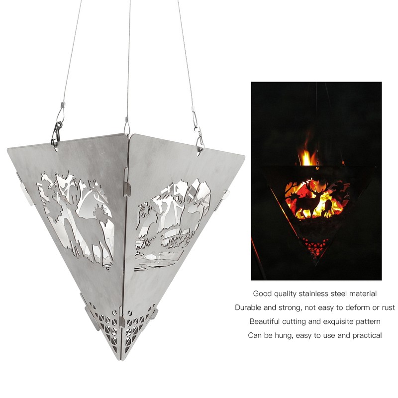 Triangular Campfire Grill Hanger Outdoor Portable Reindeer Bonfire Fire Pit